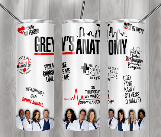 20oz Grey Anatomy Tumbler